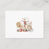 幻想的な水彩サーカス カーニバル ベビーシャワー 本のご依頼 エンクロージャーカード (裏面)