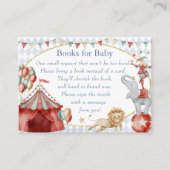 幻想的な水彩サーカス カーニバル ベビーシャワー 本のご依頼 エンクロージャーカード (正面)