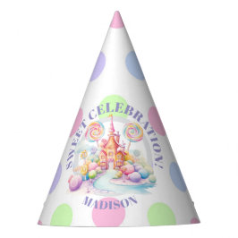 幻想的な水彩パステルキャンディランドの誕生日 パーティーハット