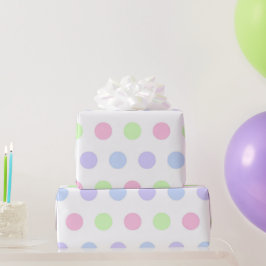 幻想的な水彩パステルポルカドット 誕生日 ラッピングペーパー