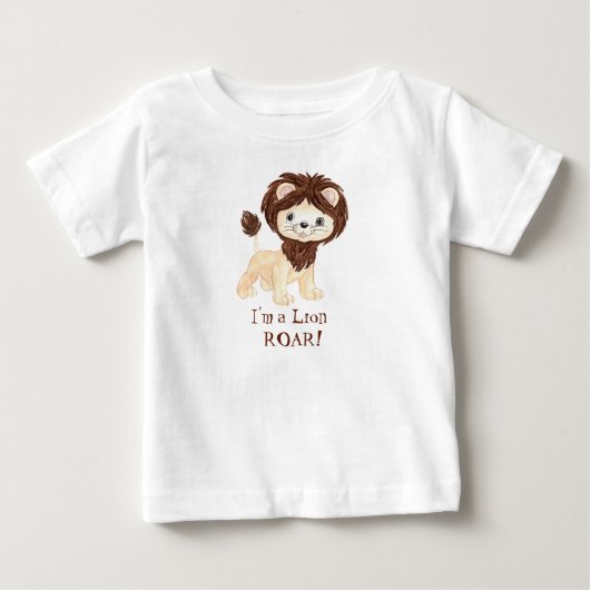 幻想的な水彩ライオン ベビーTシャツ (正面)
