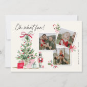 幻想的な水彩写真コラージュ クリスマスカード (正面)