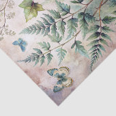 幻想的な水彩植物のシダと蝶々 薄葉紙 (詳細)