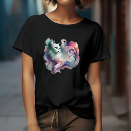 幻想的な水彩猫 Tシャツ