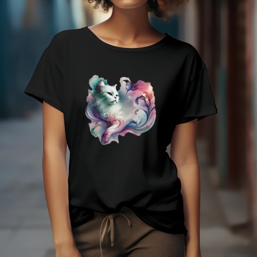 幻想的な水彩猫 Tシャツ