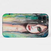 幻想的な水彩画のアブストラクトな女性の肖像画 Case-Mate iPhoneケース (裏面(横))