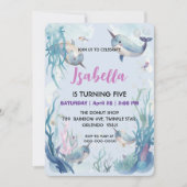 幻想的な水彩画のイッカク  海のユニコーン セーブザデート (正面)