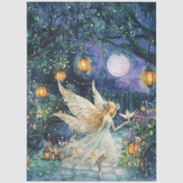 幻想的な水彩画の妖精の庭のデコパージュペーパー 薄葉紙