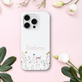 幻想的な水彩画の野の花 iPhoneケース