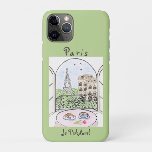幻想的な水彩画 パリ エッフェル塔 Case-Mate iPhoneケース (裏)