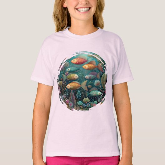 幻想的な水族館の幻想的な魚の子供用 Tシャツ (正面)