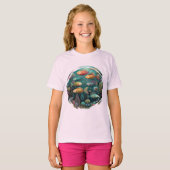 幻想的な水族館の幻想的な魚の子供用 Tシャツ (正面フル)