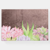 幻想的な水色の多肉類のピーチブラウン結婚ズ ゲストブック (裏面)