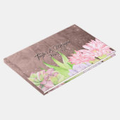 幻想的な水色の多肉類のピーチブラウン結婚ズ ゲストブック (コーナー)