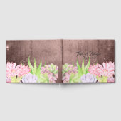 幻想的な水色の多肉類のピーチブラウン結婚ズ ゲストブック (全面)