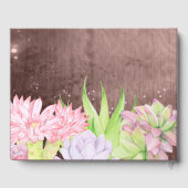 幻想的な水色の多肉類のピーチブラウン結婚ズ ゲストブック (裏面)