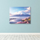 . .幻想的な油彩画の富士山 キャンバスプリント (インサイチュ (ウッドフロア))