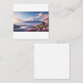 . .幻想的な油彩画の富士山 スクエア名刺 (正面/裏面)