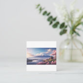 . .幻想的な油彩画の富士山 スクエア名刺 (スタンド正面)