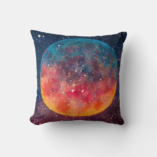 幻想的な油絵美しい大惑星ムーンa クッション (正面)