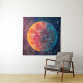 幻想的な油絵美しい大惑星ムーンa タペストリー (インサイチュ(横))