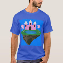 幻想的な浮遊城 ファンタジーTシャツ