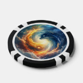 幻想的な海のモンスター二体が追い合う ポーカーチップ (シングル)