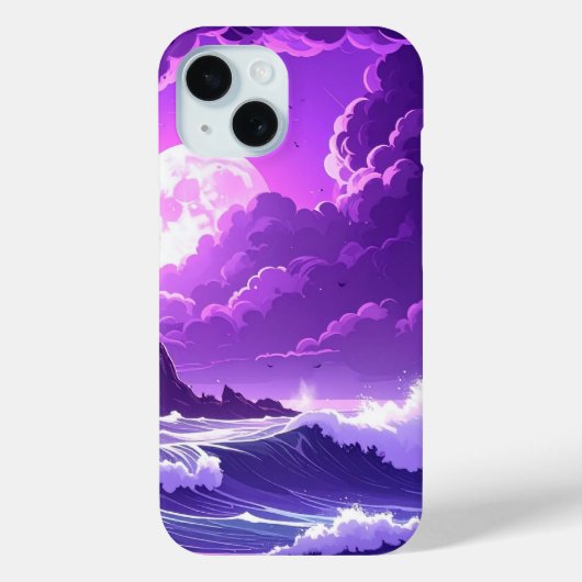 幻想的な海の月夜 – Violet Tide iPhone Case-Mate iPhoneケース (裏面)