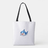 幻想的な海を楽しく泳ぐかわいいサメ トートバッグ (裏面)