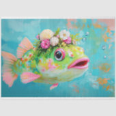 幻想的な海岸の魚の家具デコパージュ 薄葉紙 (正面)