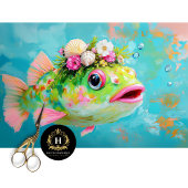 幻想的な海岸の魚の家具デコパージュ 薄葉紙