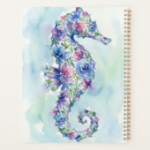 幻想的な海洋のタツノオトシゴと植物の花 プランナー手帳 (裏面)