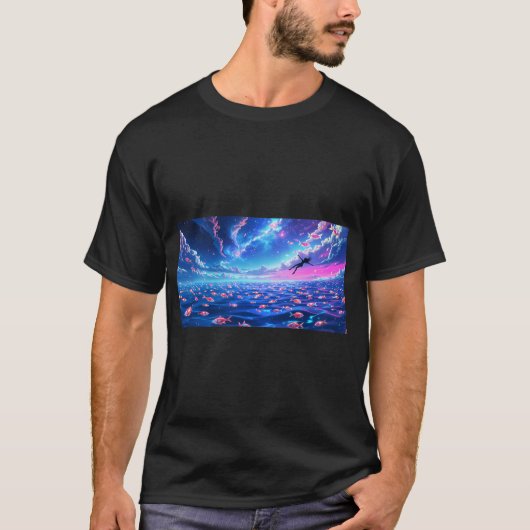 幻想的な海洋 Tシャツ (正面)