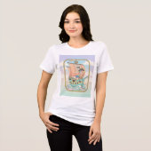 幻想的な海賊船とオウムのTシャツデザイン - 広告 トライブレンドTシャツ (正面全面)