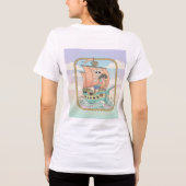 幻想的な海賊船とオウムのTシャツデザイン - 広告 トライブレンドTシャツ (裏面)