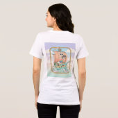 幻想的な海賊船とオウムのTシャツデザイン - 広告 トライブレンドTシャツ (裏面全面)