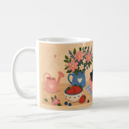 幻想的な温かみのある陶磁器コーヒーマグ コーヒーマグカップ (左)