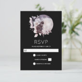 幻想的な満月の前の黒猫結婚|過去記事 出欠カード (スタンド正面)