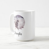 幻想的な満月の前の黒猫 コーヒーマグカップ (正面左)