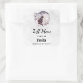 幻想的な満月キャンドルの黒猫 スクエアシール (バッグ)