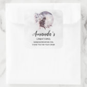 幻想的な満月ビジネスの黒猫 スクエアシール (バッグ)