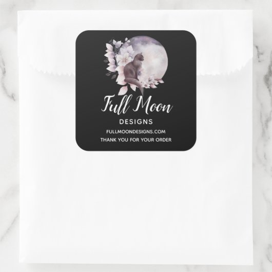 幻想的な満月ビジネスの黒猫 スクエアシール (バッグ)