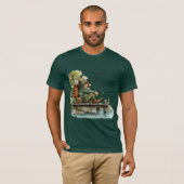 幻想的な漁師ののんびり釣り Tシャツ (正面フル)
