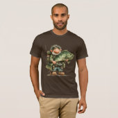幻想的な漁師ののんびり釣り Tシャツ (正面フル)