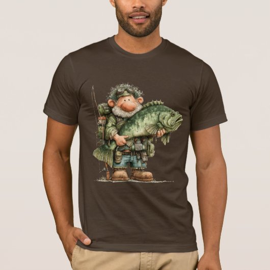 幻想的な漁師ののんびり釣り Tシャツ (正面)