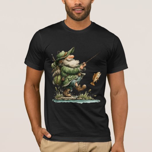 幻想的な漁師ののんびり釣り Tシャツ (正面)