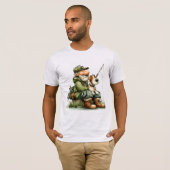 幻想的な漁師ののんびり釣り Tシャツ (正面フル)