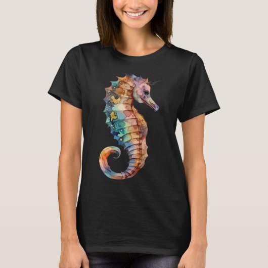 幻想的な潮流:タツノオトシゴのバレエ Tシャツ (正面)