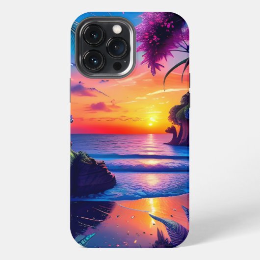 幻想的な熱帯ビーチ2 iPhoneケース (裏面)