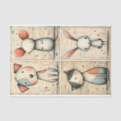 幻想的な犬、猫、ネズミ、ウサギのDS1Lデコパージュ 薄葉紙 (正面)